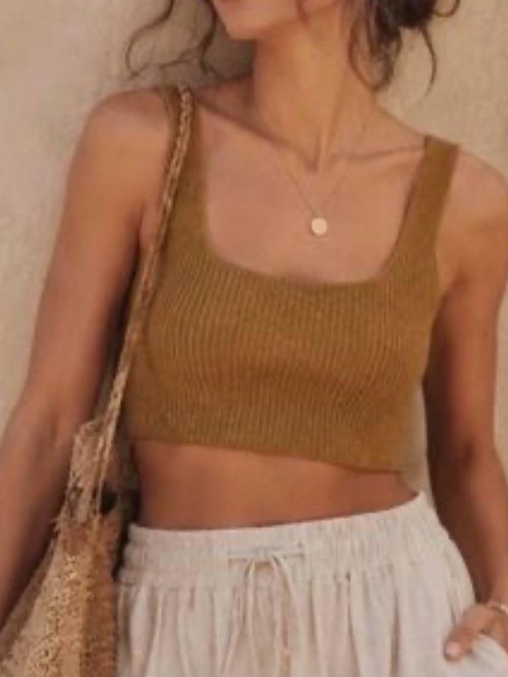 Everlane NWT Yak And Wool Blend The Cozy Stretch Knit Cropped Tank size XL